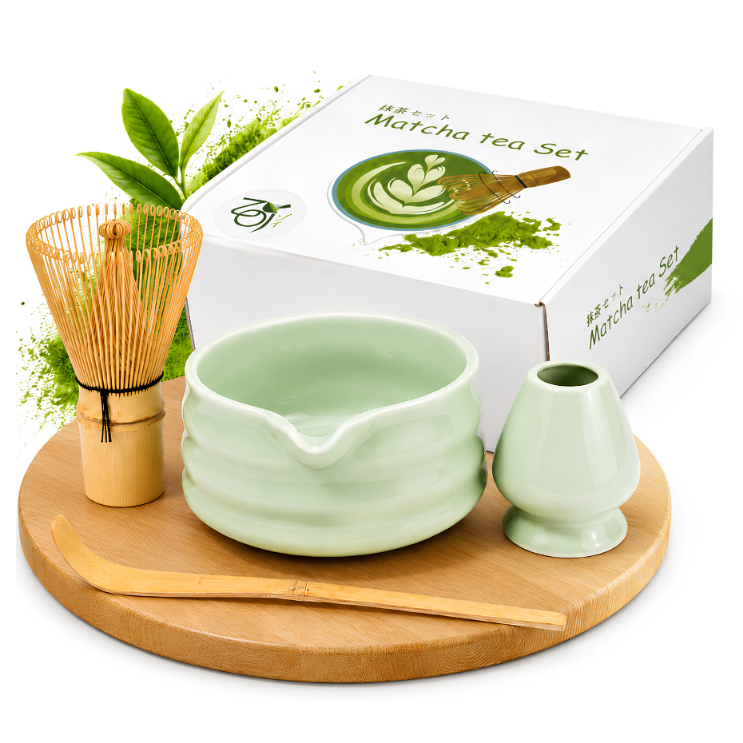 Zoi Matcha Traditionelles Matcha-brauset Geschenkset 4-teilig