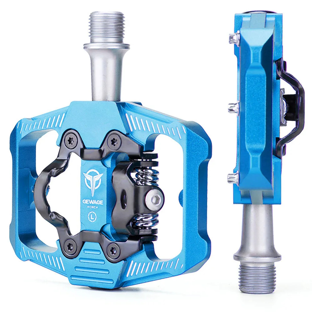 Gewage Spd-plattformpedale Mit Doppelfunktion, Aluminium, Blau
