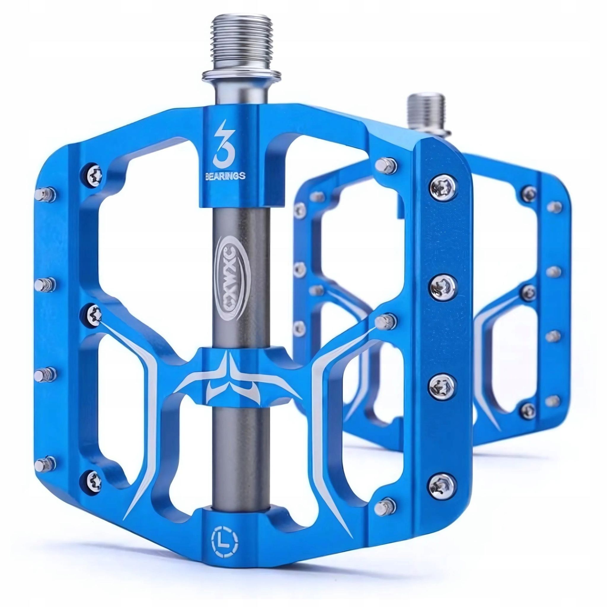 Cxwxc Aluminium 7-pin Plattform-fahrradpedale, Blau, Maschinell Bearbeitet