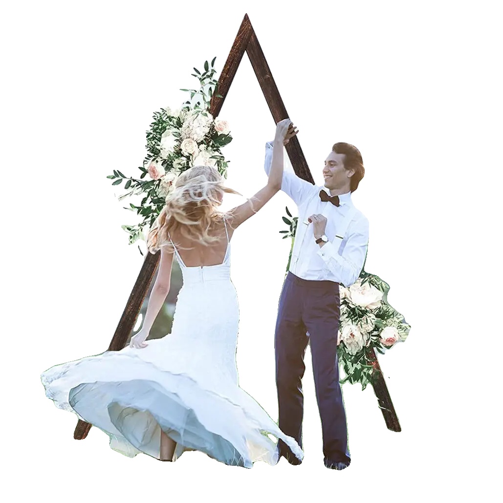 Hochzeitsbogen, Rustikales Design, Einfache Montage, Schokoladenbraun, L
