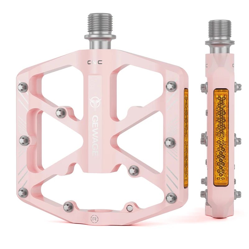 Gewage Aluminium-plattformpedale Mit Pins, 3 Abgedichtete Lager, Mtb Pink
