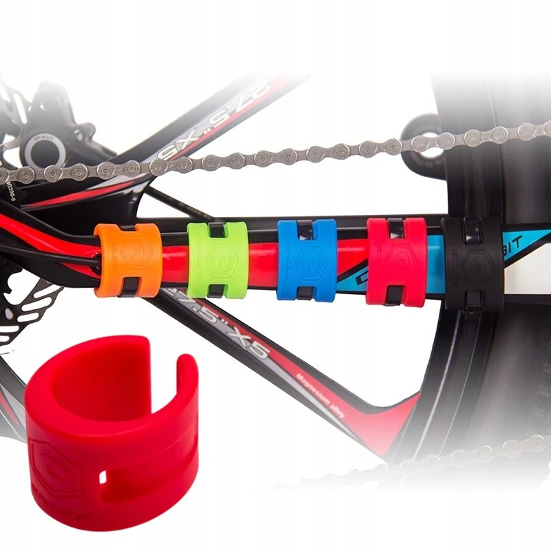 Enlee Kettenschutz Für Fahrradrahmen, 4-teilig, Rot