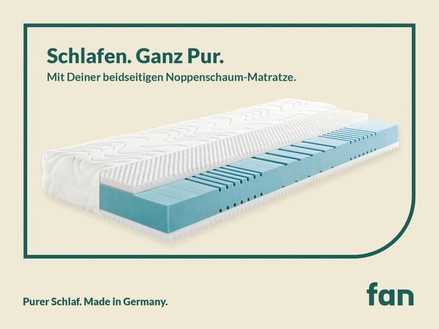 f.a.n. 7-Zonen-Kaltschaum-Matratze mit Noppenschaumauflage (Härtegrad IV, 90 X 200 CM)
