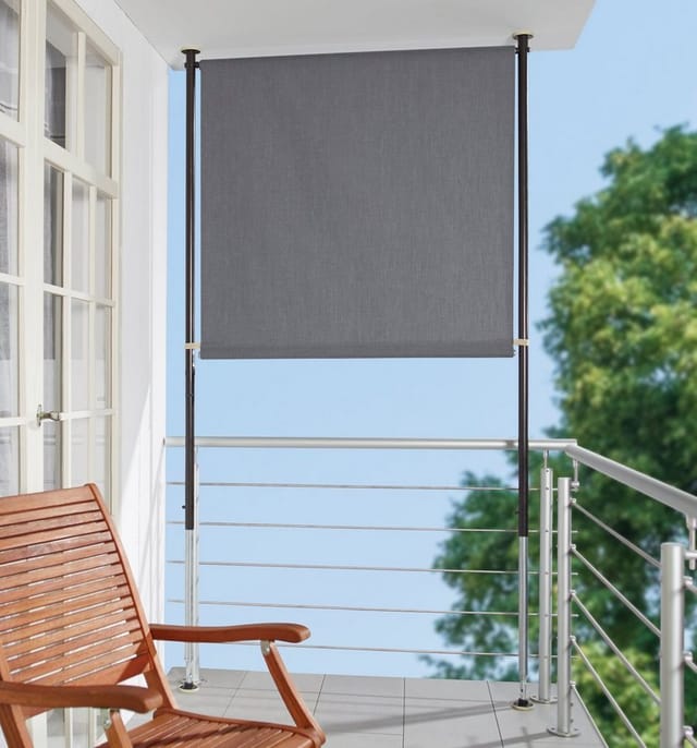 Angerer Balkon Sichtschutz einfarbig dunkelgrau (120 cm breit)