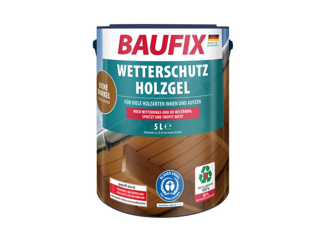 BAUFIX Wetterschutz-Holzgel, 5 Liter (Eiche dunkel)