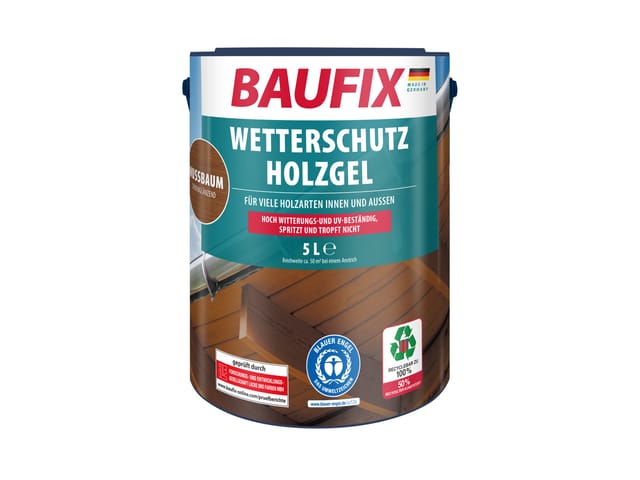 BAUFIX Wetterschutz-Holzgel, 5 Liter (Nussbaum)