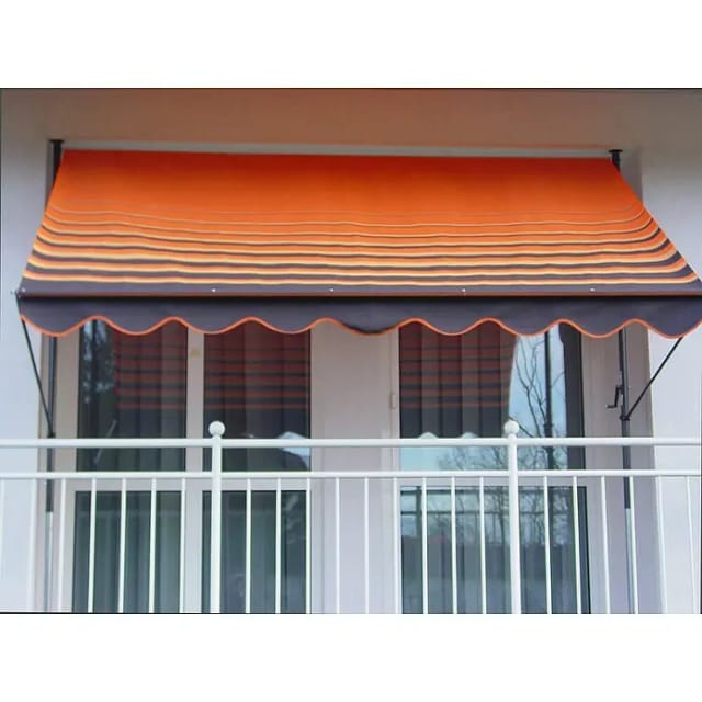 Angerer Klemmmarkise (braun orange gestreift, 250 cm breit)