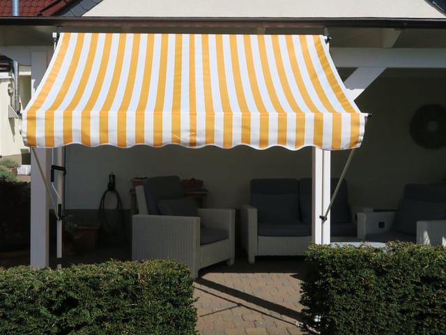Grasekamp Klemmmarkise (Gelb/Weiß, 200x130 cm)