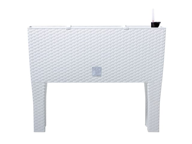 PROSPERPLAST Blumenkasten mit Bewässerungseinsatz in Rattan-Optik ""Rato Case High"" (weiß, B 80 x H 62 x T 33 cm)