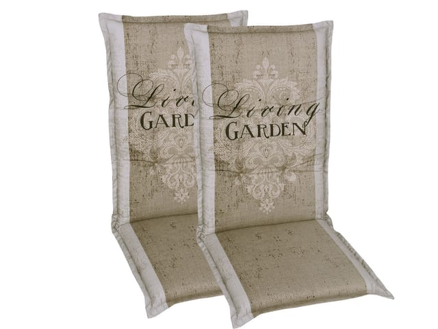 GO-DE TEXTIL Gartenauflage Living Garden (2er Set Mittellehner, Beige)