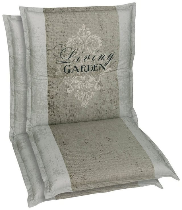 GO-DE TEXTIL Gartenauflage Living Garden (2er Set Niederlehner, Beige)