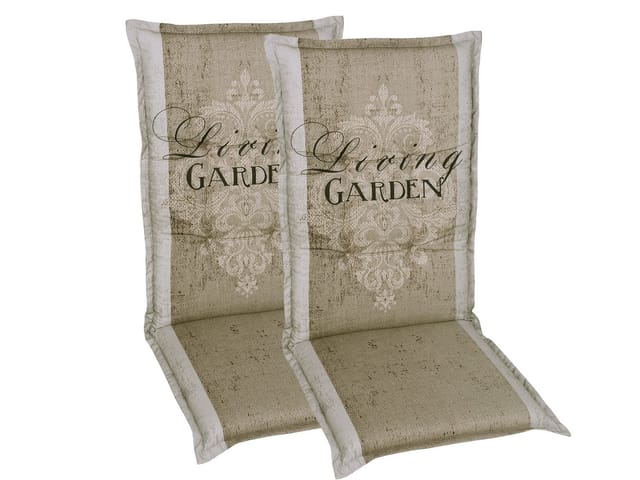 GO-DE TEXTIL Gartenauflage Living Garden (2er Set Hochlehner, Beige)