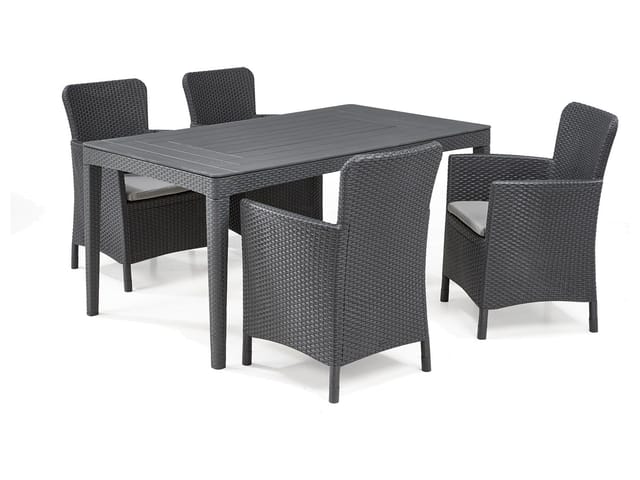 KETER Dining Set Girona-Miami (5-teilig, anthrazit)