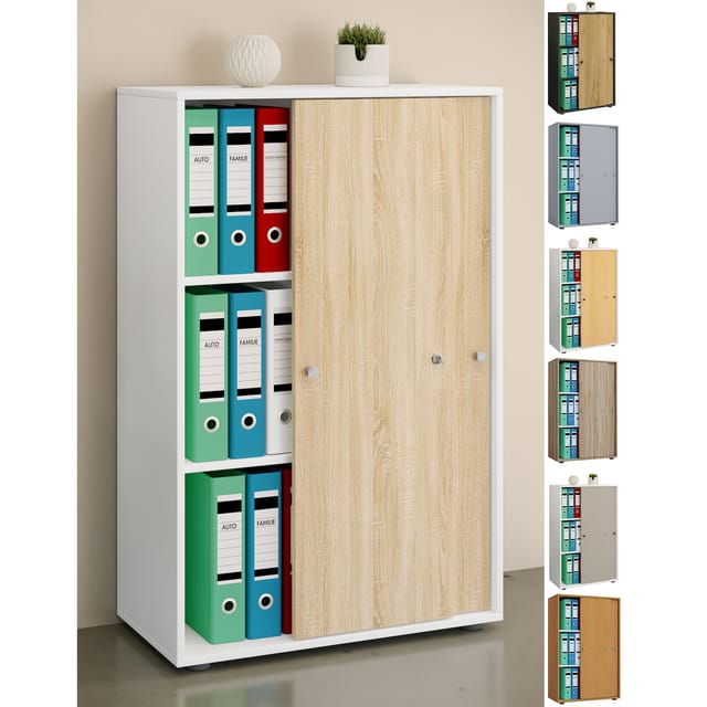 VCM Büroschrank, Buche, XL, mit Schiebetüren (mit Schiebetüren, Buche, XL)