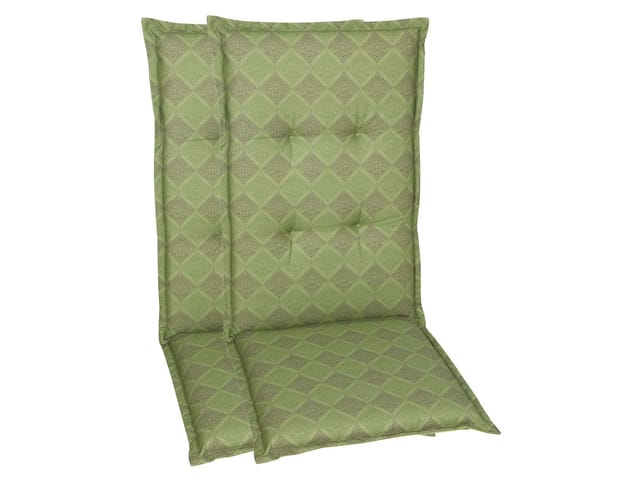 GO-DE TEXTIL Gartenauflage Raute (2er set mittellehner, Grün)