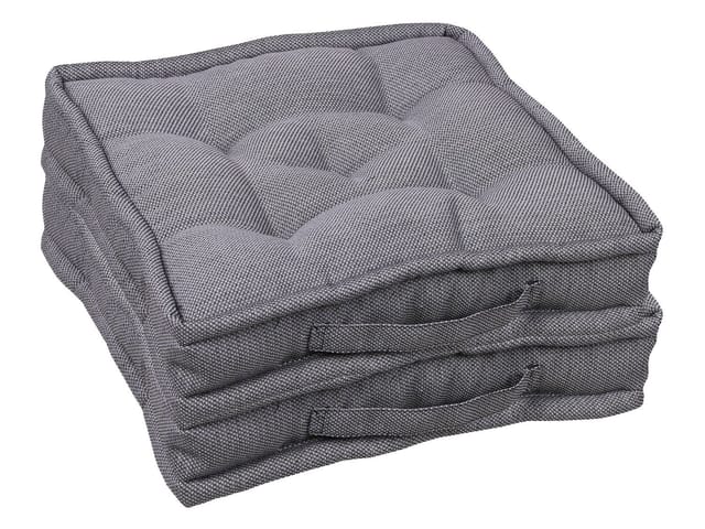 GO-DE Textil Gartenauflage Uni (2er Set Boxkissen, Grau)
