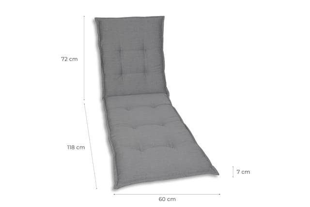 GO-DE TEXTIL Gartenauflage Uni (Liegenauflage, Grau)