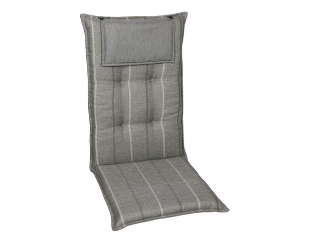 GO-DE Textil Gartenauflage Wendauflage (2er Set Hochlehner, Grau)