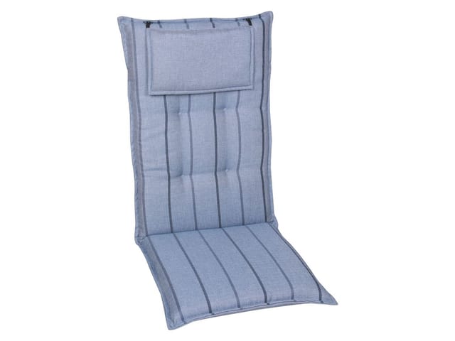 GO-DE Textil Gartenauflage Wendauflage (2er Set Hochlehner, Blau)