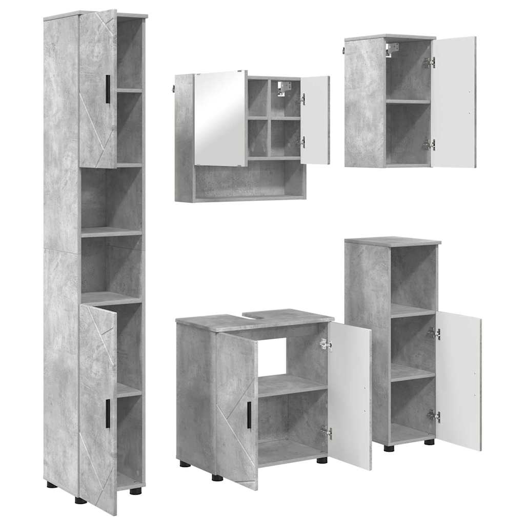 Maison Exclusive - Badezimmermöbel-set 5 Stk. Betongrau 61 X 35 X