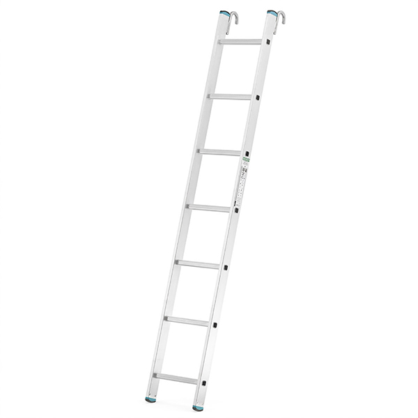Einzelleiter Mit 9 Sprossen – Erreichbare Höhe 2,42 M – Breite 0,34 M – Mit Haken, Öffnung 55 Mm - 7109-cr-fac60