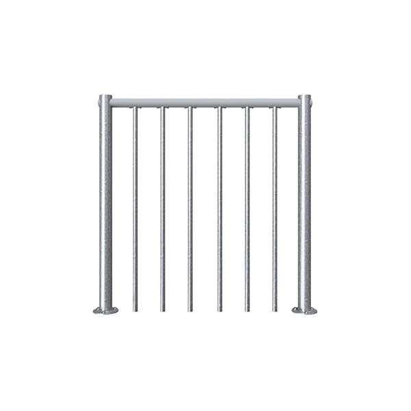 4 Geländer Aus Grauem Stahl – Handlauf Aus Pvc – Länge 1,00 M - Re-i-rv-pvc-ext/4
