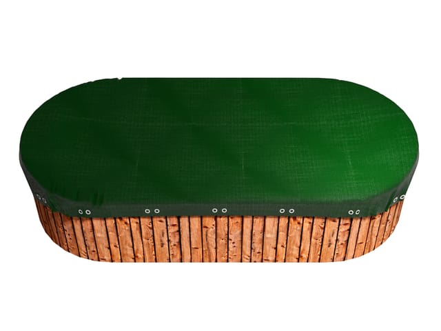 GRASEKAMP Abdeckplane Pool (Oval, grün/schwarz, 530x360 cm)