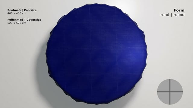 GRASEKAMP Abdeckplane Pool (Rund, Blau/Schwarz, 520 cm)