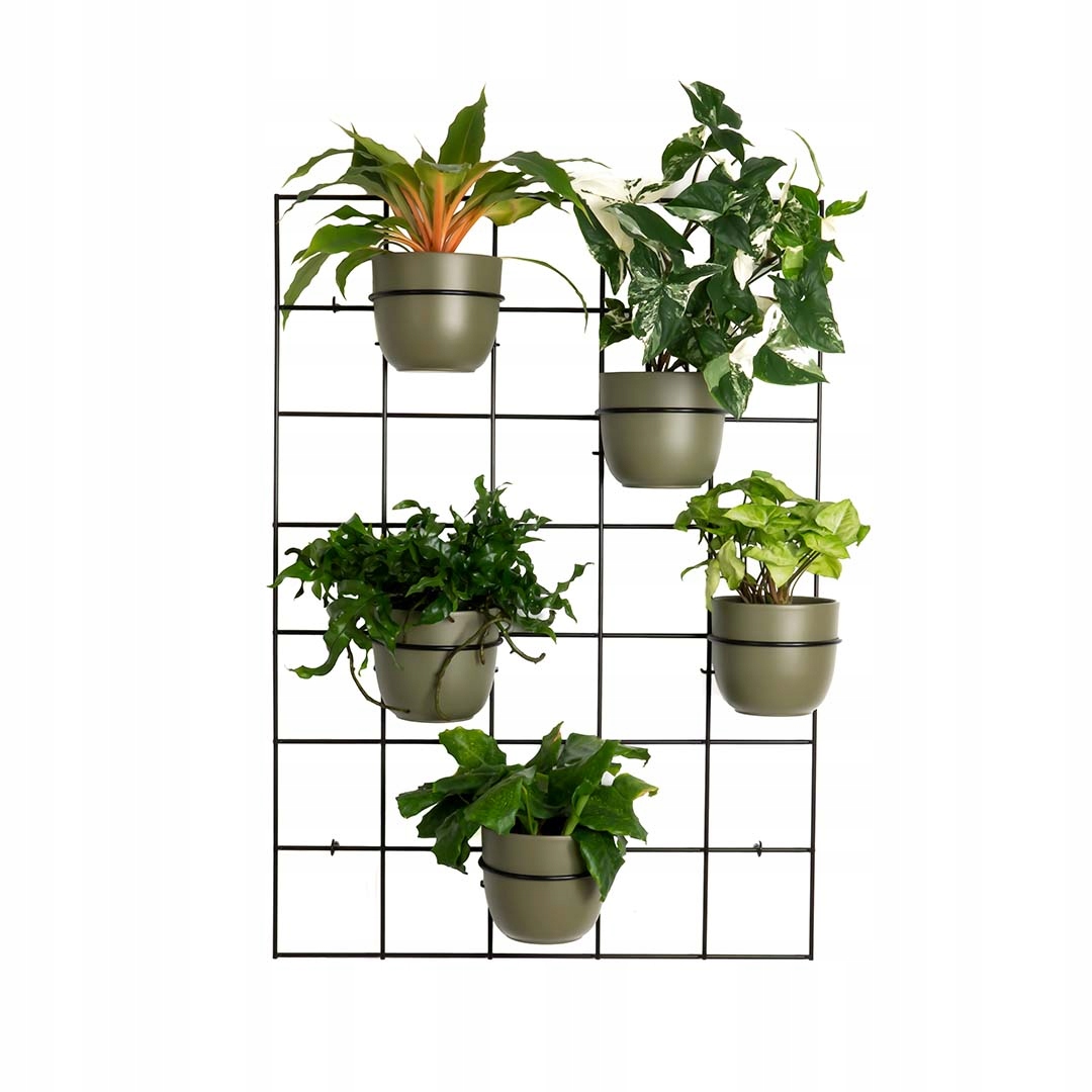 Moderner Wandblumenständer Aus Metall Hedera 2, Schwarz – Großes Rankgitter Für Die Wand, Modulares Pflanzenpaneel Für Einen Vertikalen Garten Mit 5 Bögen À 15 Cm.