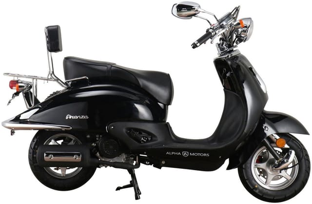 ALPHA MOTORS Mofaroller Firenze 50 ccm EURO5 (25 km/h, Schwarz)