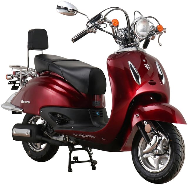 ALPHA MOTORS Mofaroller Firenze 50 ccm EURO5 (25 km/h, Weinrot)