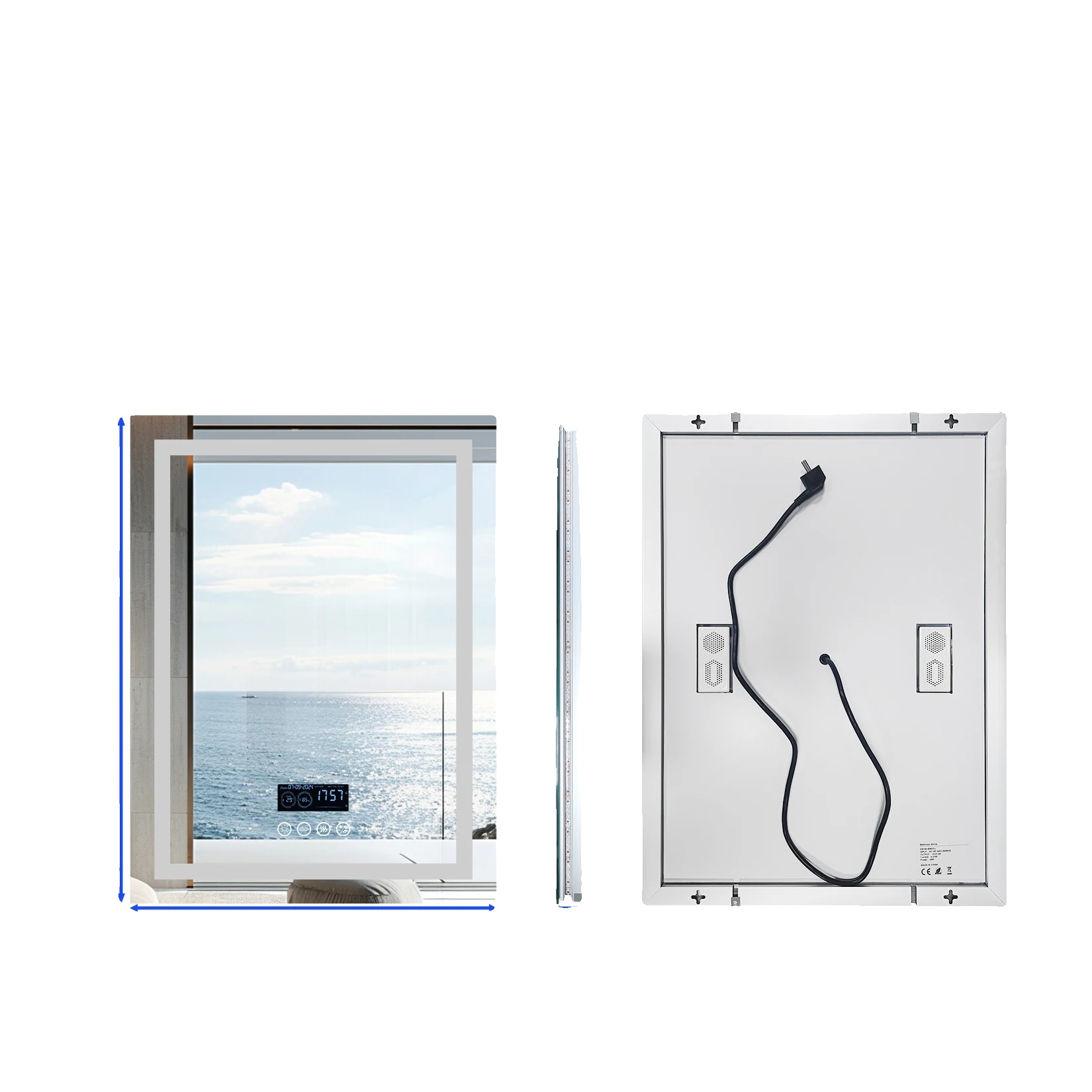 Beleuchteter Badezimmerspiegel, Bluetooth-lautsprecher, Antibeschlagfunktion, 70 X 90 Cm (28 X 36 Zoll)