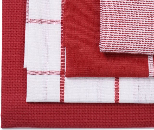 Gözze Geschirrtücher 4er Pack, 50 x 70 cm (Rot)