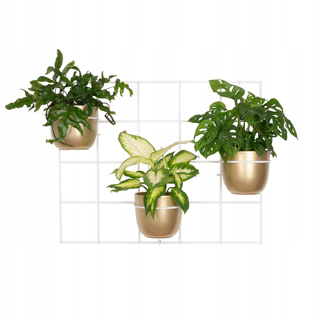 Moderner Wandblumenständer Aus Metall Hedera 3 In Weiß – Skandinavisches Gitter Für Blumentöpfe An Der Wand, Modulares Pflanzenpaneel Für Einen Vertikalen Garten