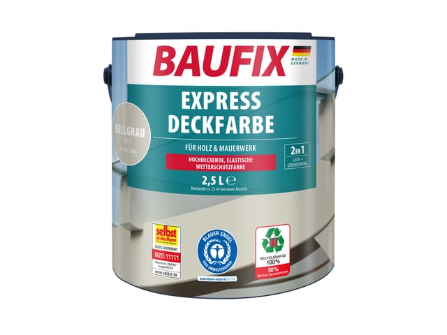 BAUFIX Express Deckfarbe 2,5 Liter (hellgrau matt)