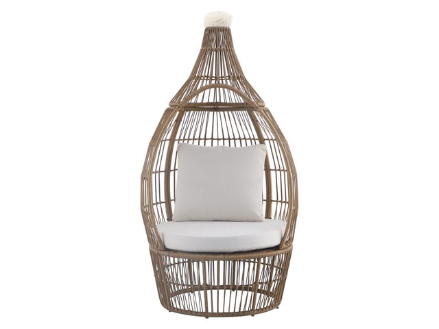 Better Garden Ei-Sessel mit Rattan, inkl. Kissen, braun/weiß