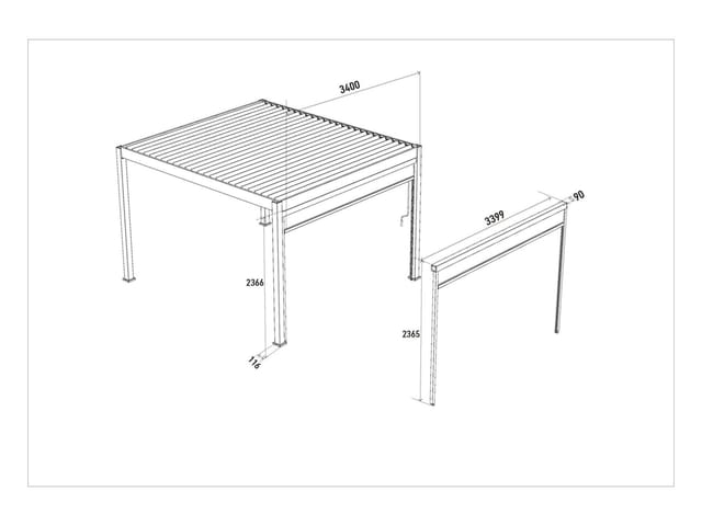 PERGOLINE Sonnenrollo Trumpf + Superior (Weiß, 3,6 m)