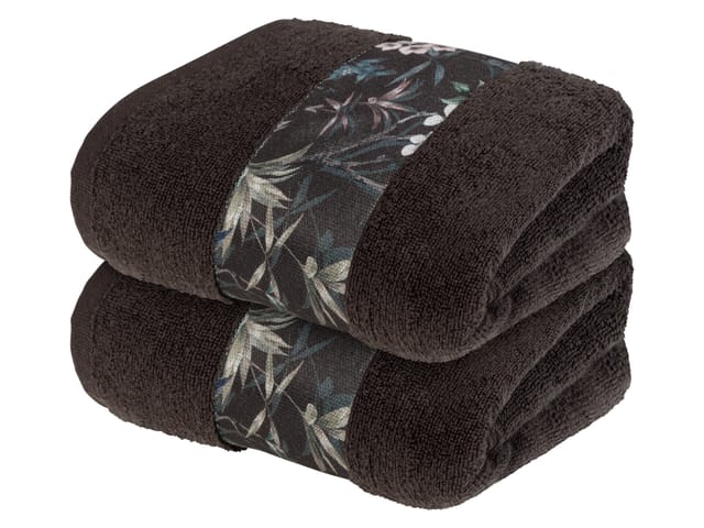 LIVARNO HOME Handtuch 500gsm 50x100cm (Blumen grau)