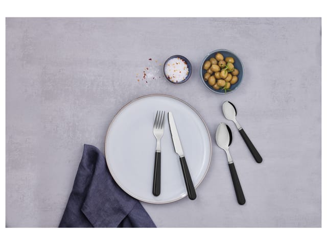 LIVARNO HOME Besteck-Set mit Kunststoffgriff, 24-teilig (Schwarz)