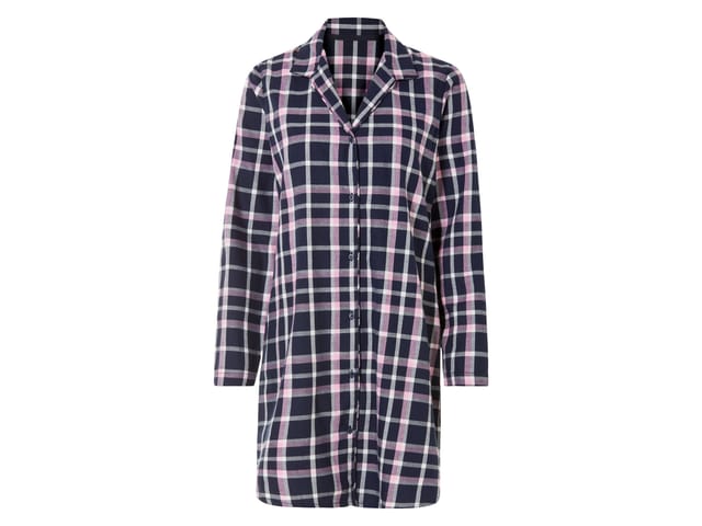 ESMARA® Damen Bigshirt Flanell (Pink, XS(32/34))