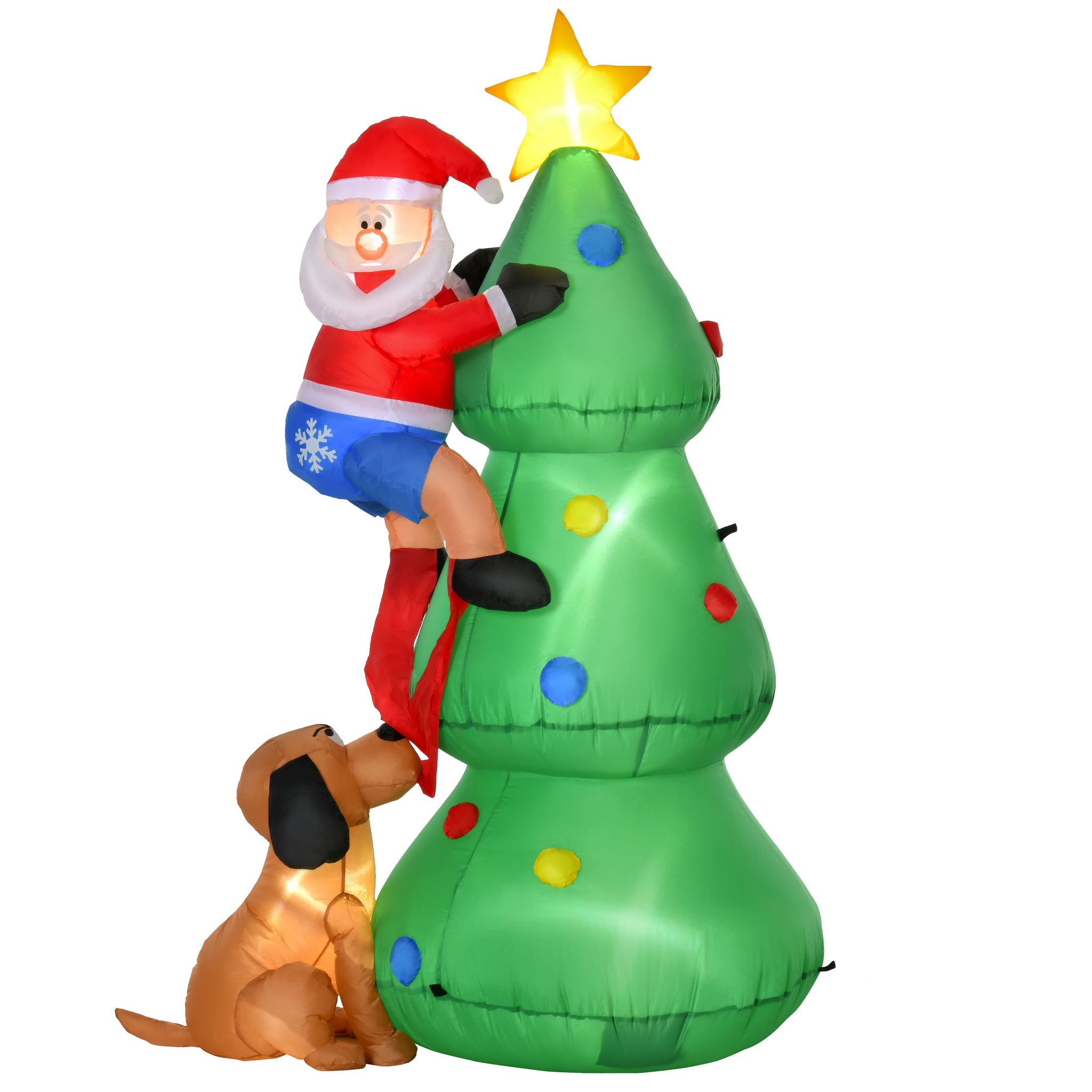 Aufblasbarer Weihnachtsbaum, Weihnachtsdekoration, 1,8 M, Inklusive Gebläse, 123 Cm X 85 Cm X 180 Cm, Grün Und Rot