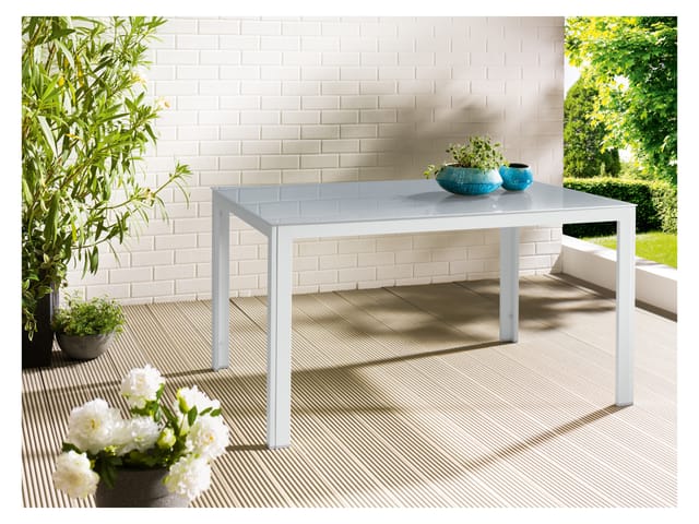 LIVARNO HOME Alu-Gartentisch »Houston« weiß, 140 x 92 x 74 cm