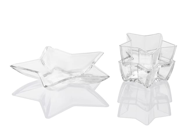 LIVARNO HOME Glasschüssel/Glasschalen/Glasplatten (Stern, 3-teilig)