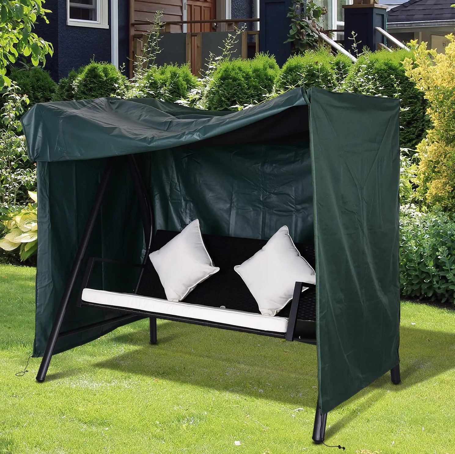 Dunkelgrüne Oxford-polyester-schutzhülle Für Gartenschaukel, 177 X 114 X 152 Cm