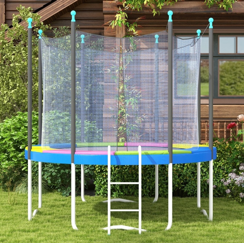 Trampolin-randschutz Ø244 Cm Mehrfarbig Aus Pe-kunststoff, Federschutz Okwish