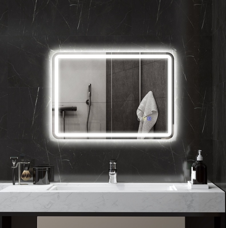 Led-badezimmerspiegel 70 X 50 Cm Mit Bluetooth, Antibeschlag Und 3 Lichtfarben